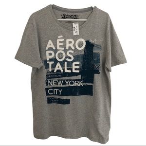 Aerospostale Men Grey Short Sleeve T-Shirt, Size Large